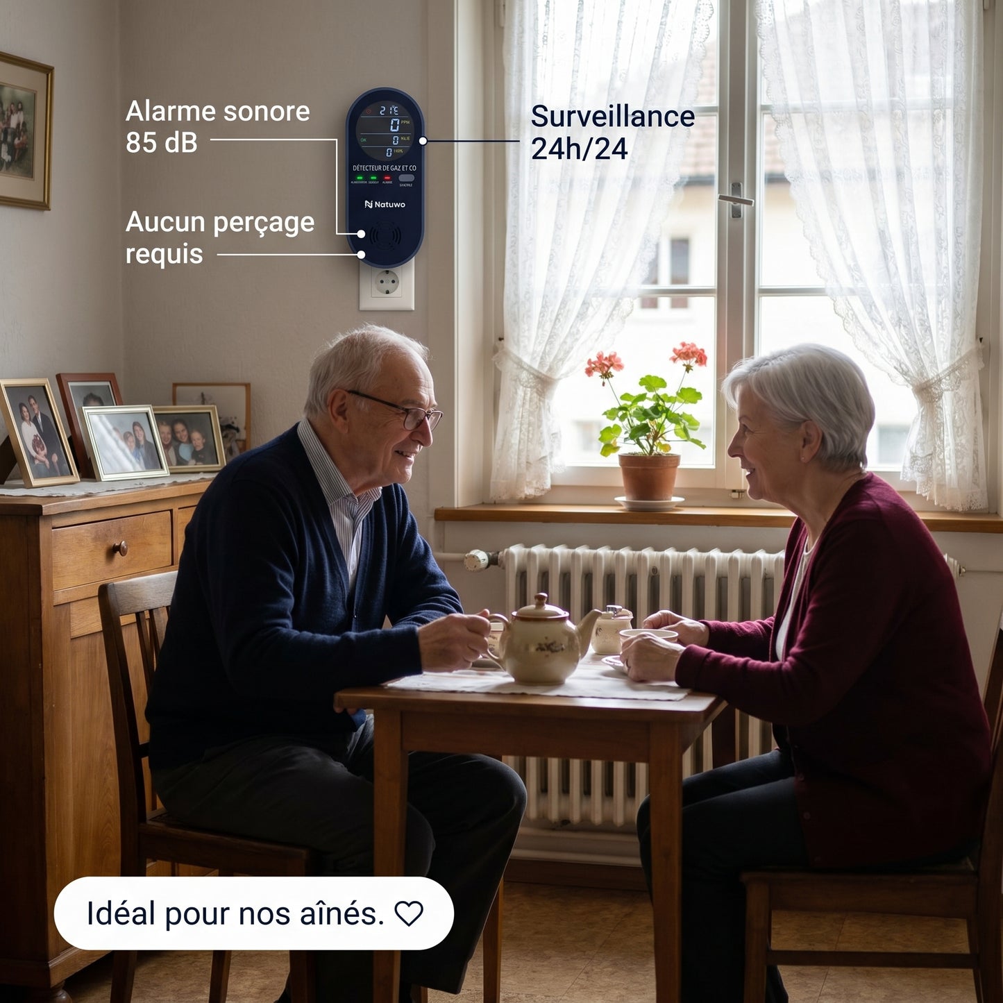 Natuwo Sentry · Détecteur 4-en-1 à brancher